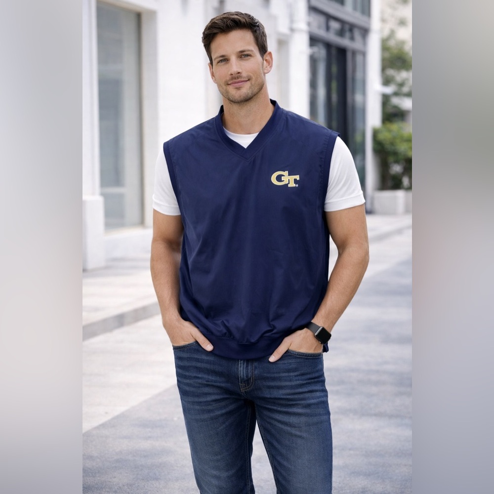 Russell Athletic Windbreaker Golf Vest Jacket GT Georgia Tech